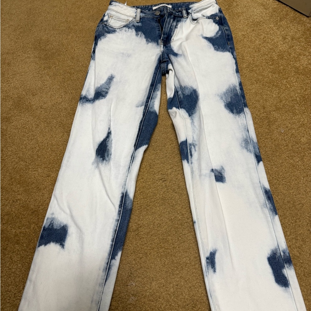 PACSUN BLUE AND WHITE WASH JEANS